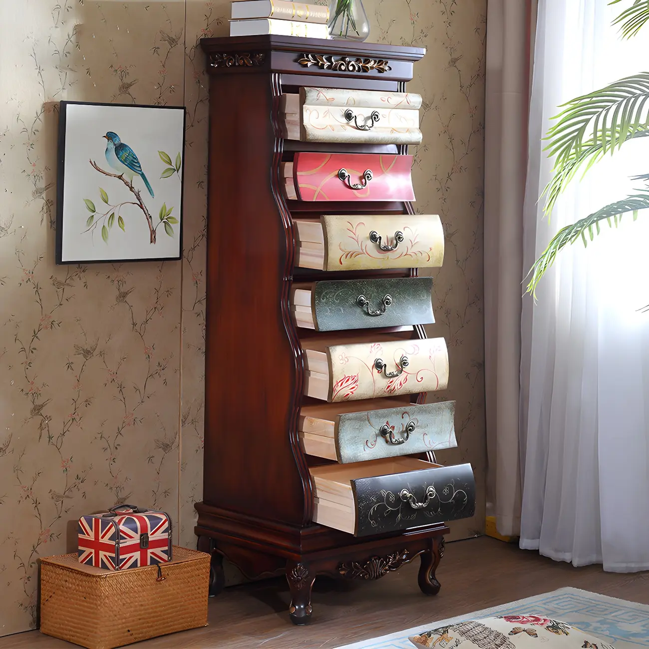 7-drawer Traditional Vertical Solid Wood Lingerie Chest Image - 1 | homeyfad