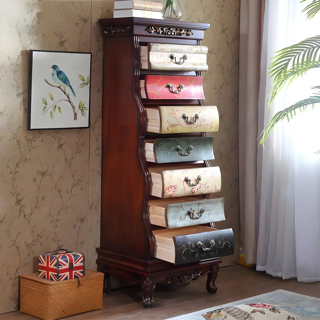 7-drawer Traditional Vertical Solid Wood Lingerie Chest Image - 1