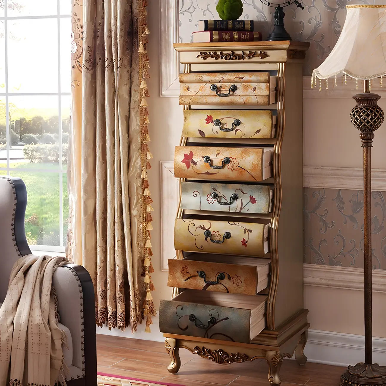 7-drawer Traditional Vertical Solid Wood Lingerie Chest Image - 2