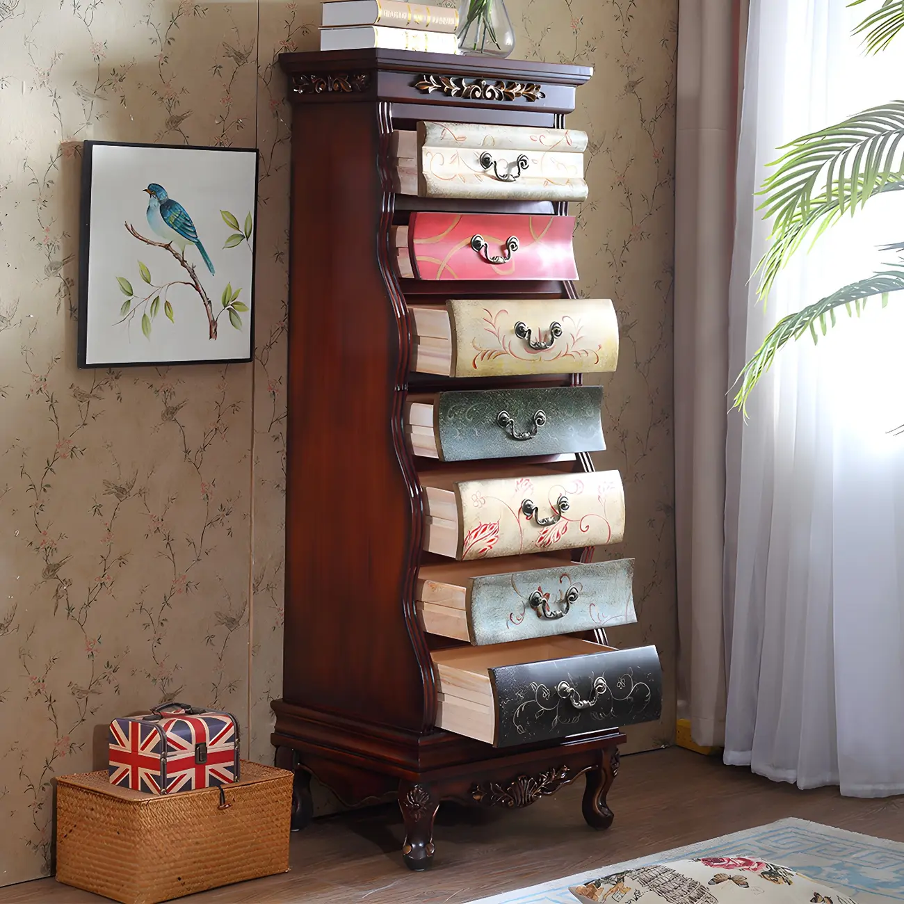 7-drawer Traditional Vertical Solid Wood Lingerie Chest Image - 8 | homeyfad