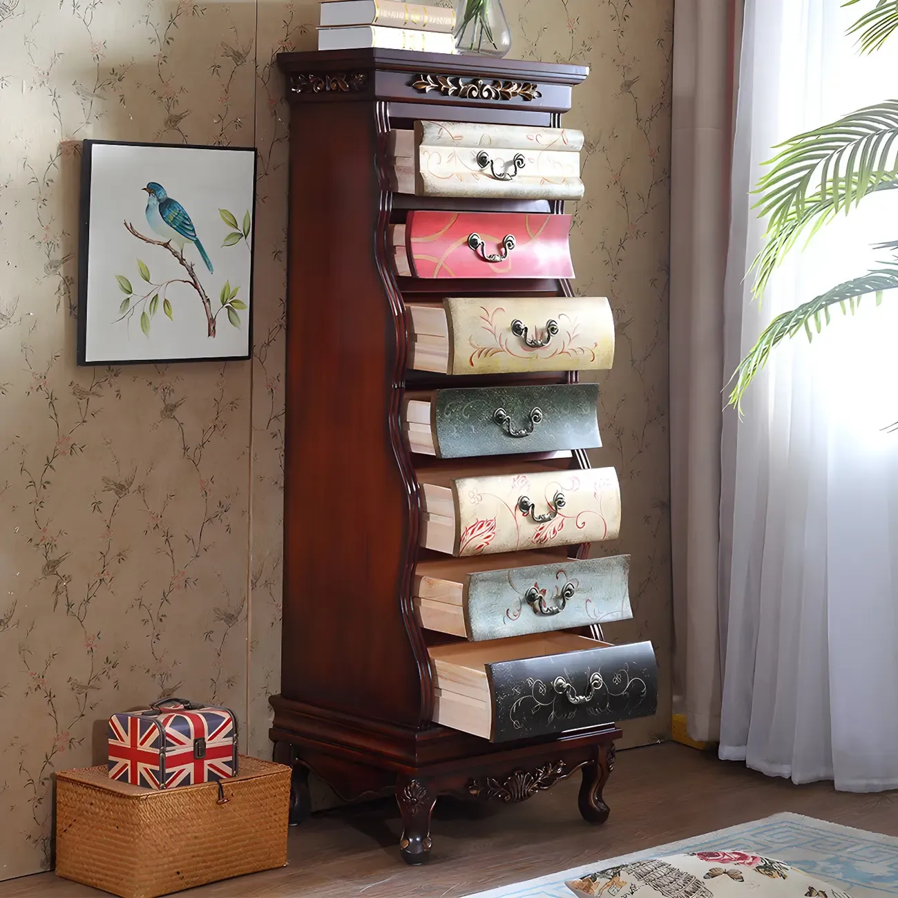 7-drawer Traditional Vertical Solid Wood Lingerie Chest Image - 8