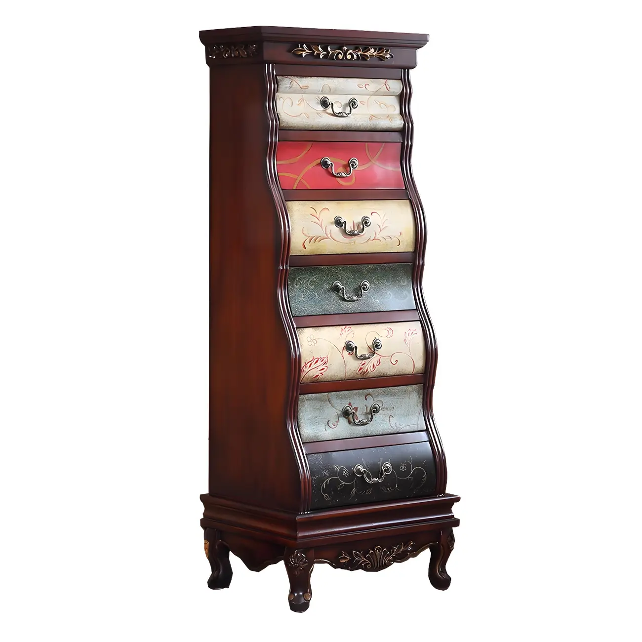 7-drawer Traditional Vertical Solid Wood Lingerie Chest Image - 9 | homeyfad