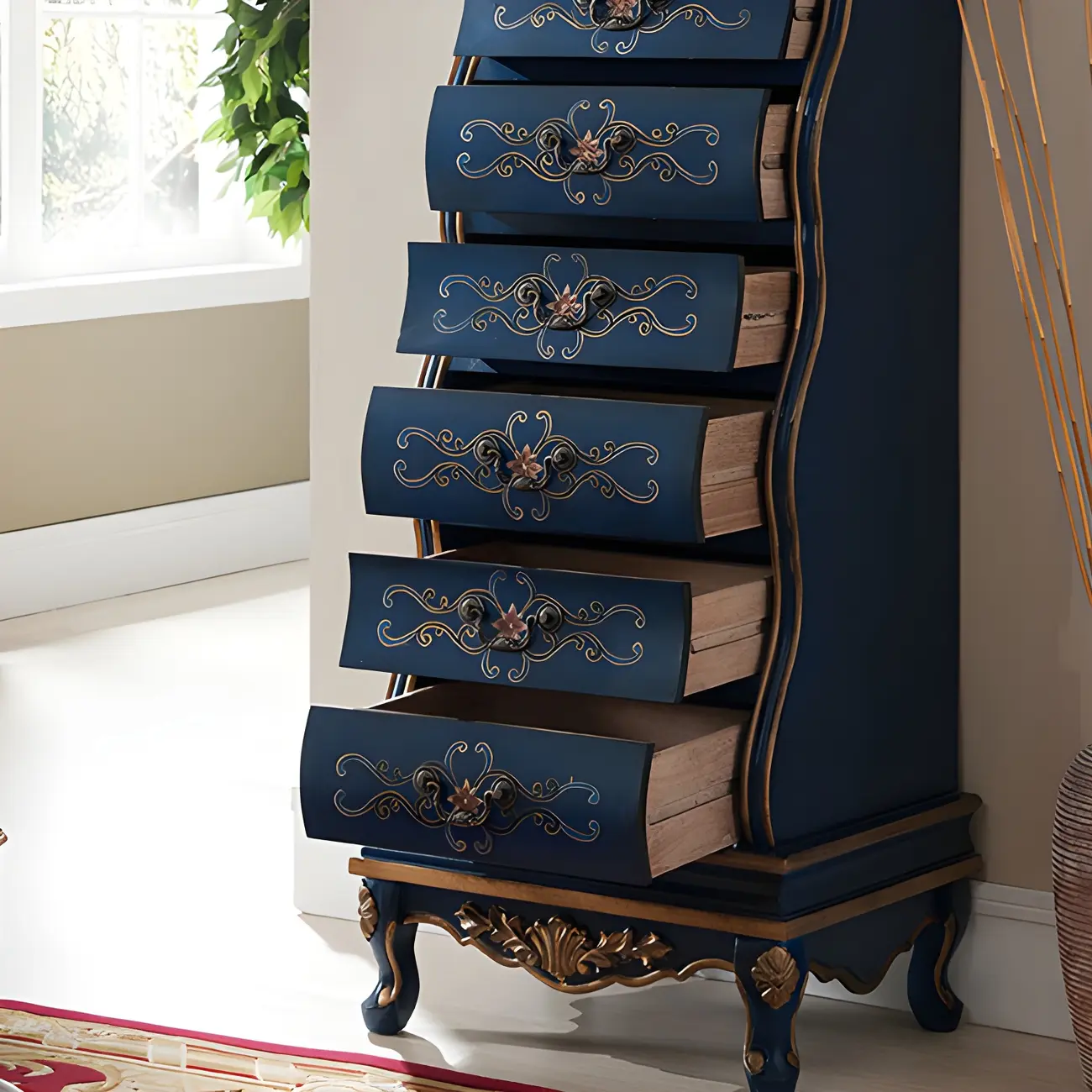 7-drawer Traditional Vertical Solid Wood Lingerie Chest Image - 10 | homeyfad