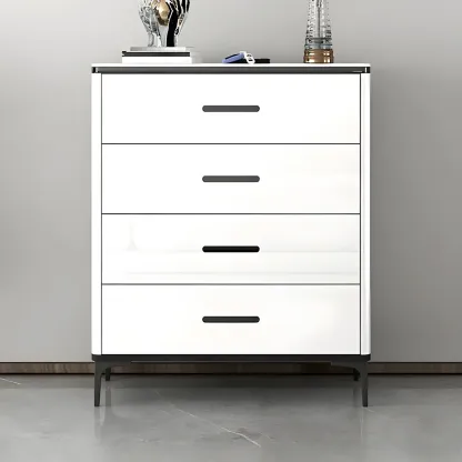 Glam Wooden White Dresser with 6-Drawers for Bedroom Storage Image - 2