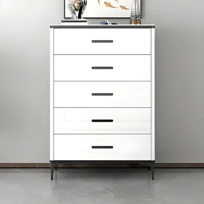 Glam Wooden White Dresser with 6-Drawers for Bedroom Storage Image - 3