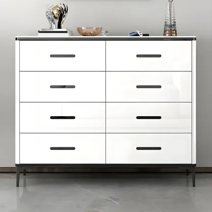 Glam Wooden White Dresser with 6-Drawers for Bedroom Storage Image - 7