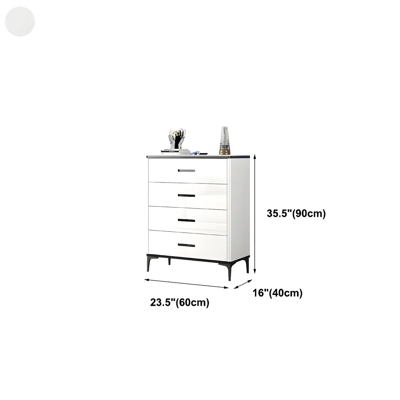 Glam Wooden White Dresser with 6-Drawers for Bedroom Storage #size