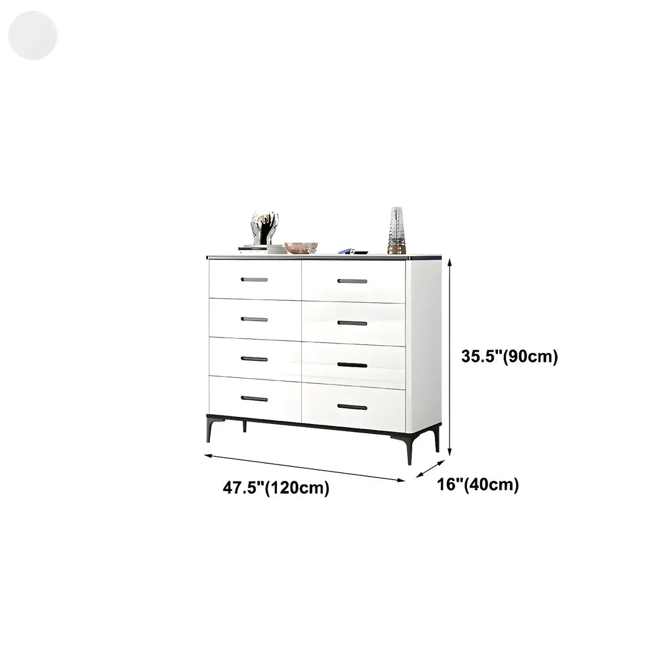 Glam Wooden White Dresser with 6-Drawers for Bedroom Storage Image - 16