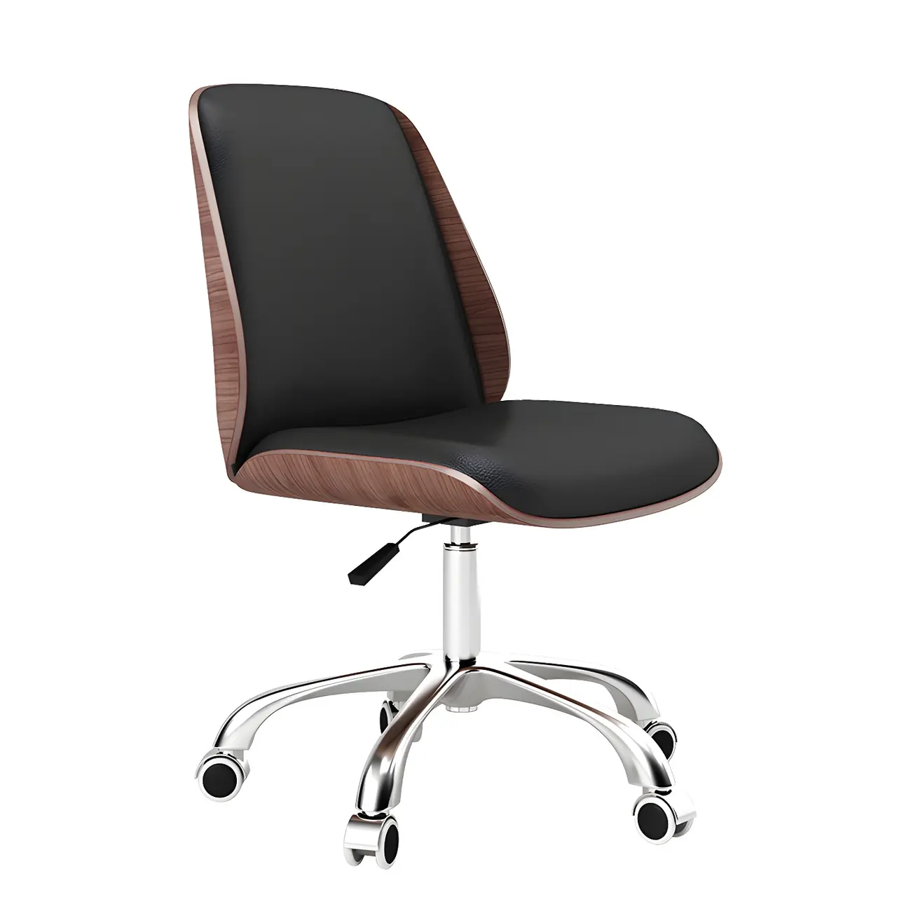 Modern Leather Upholstered Swivel Office Chair Image - 2 | homeyfad
