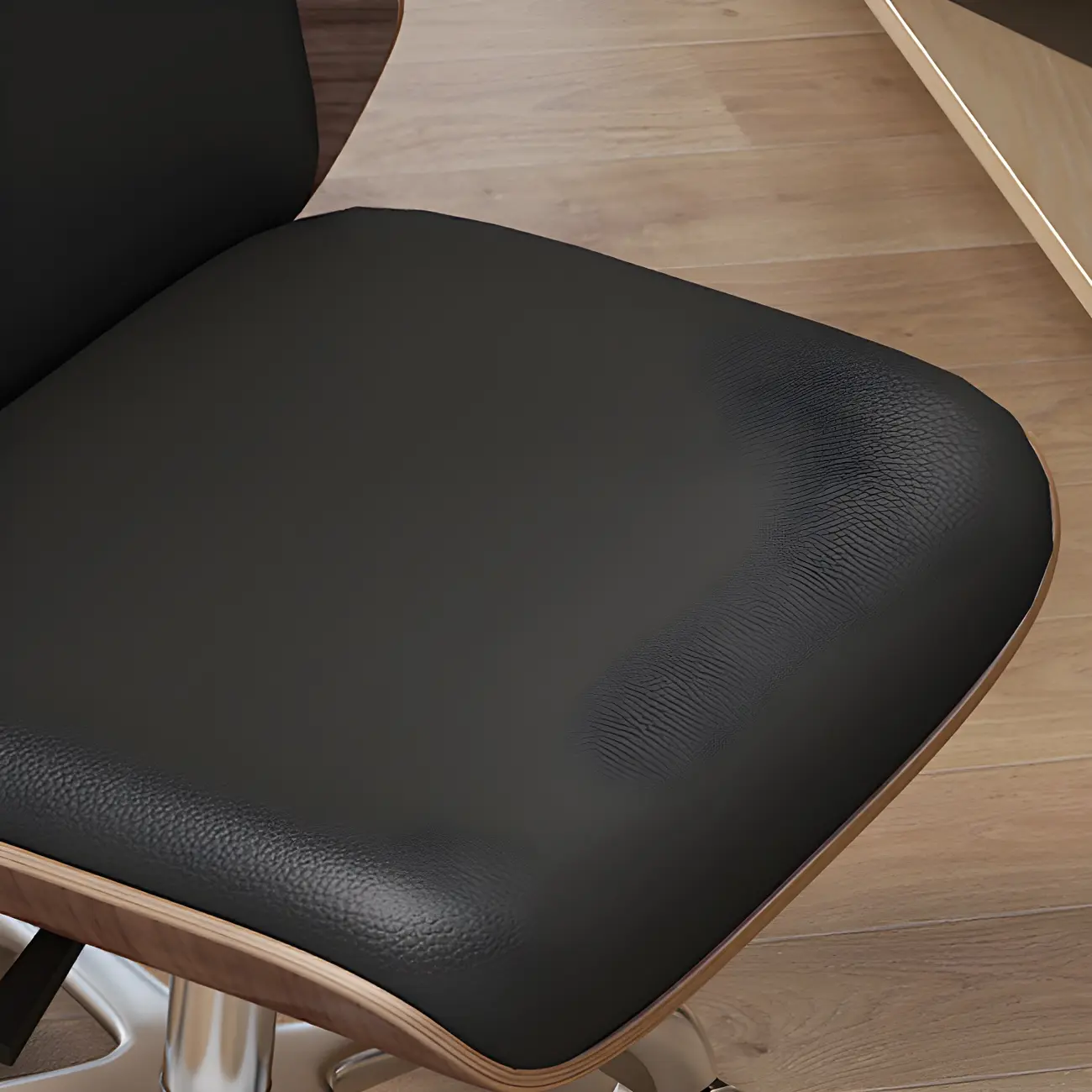 Modern Leather Upholstered Swivel Office Chair Image - 9 | homeyfad