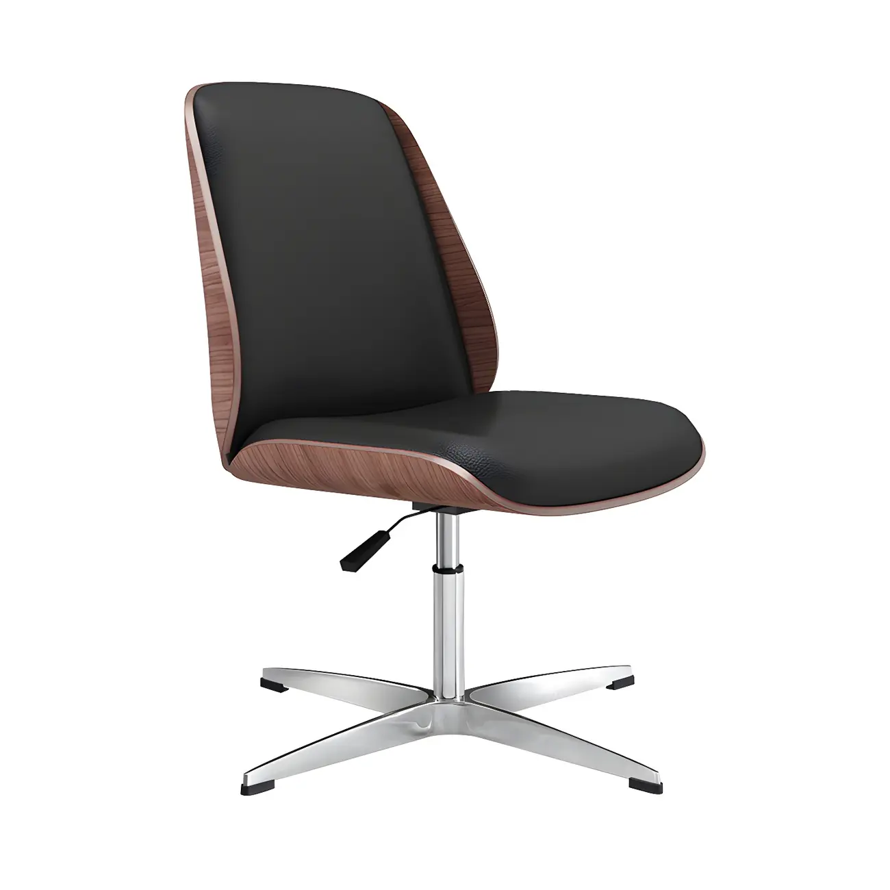 Modern Leather Upholstered Swivel Office Chair Image - 3 | homeyfad