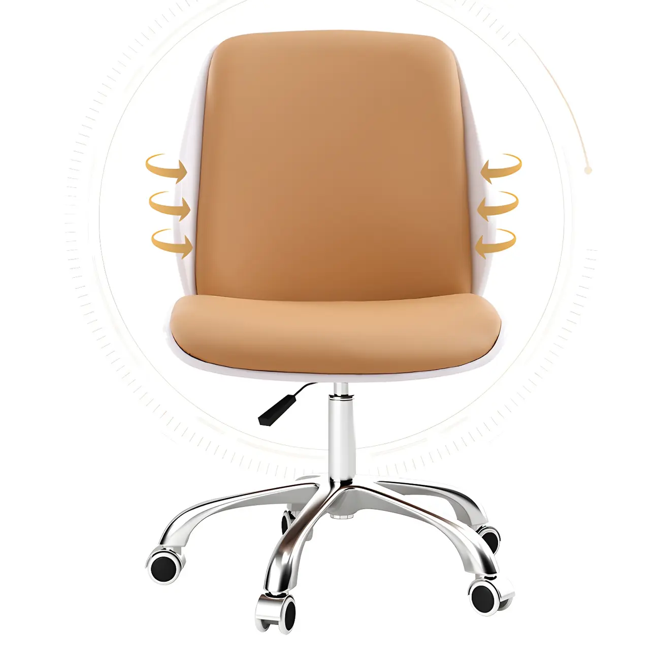 Modern Leather Upholstered Swivel Office Chair Image - 12 | homeyfad
