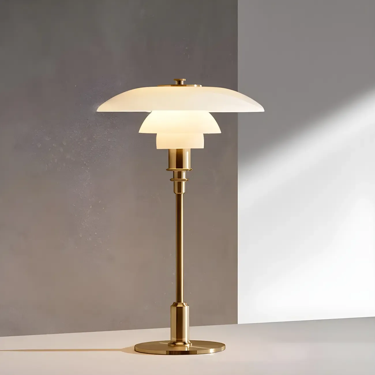Post-Modern Tiered LED Table Lamp with Built-In Power Image - 1