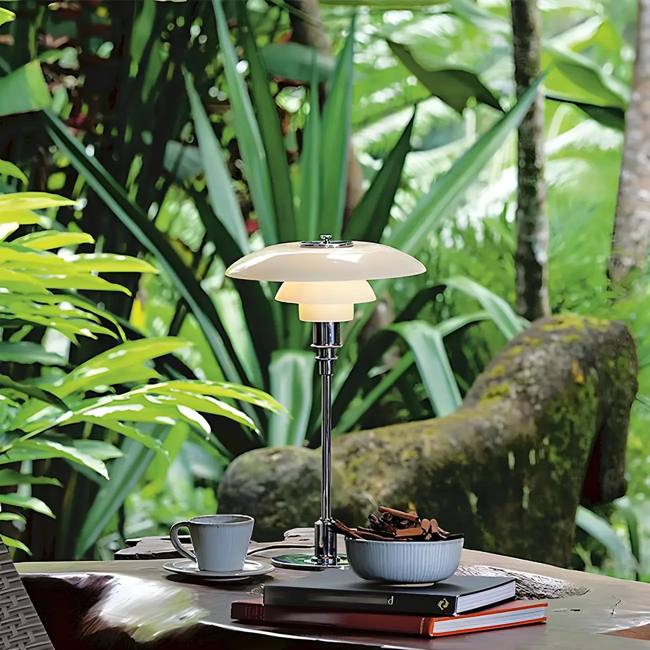 Post-Modern Tiered LED Table Lamp with Built-In Power Image - 13