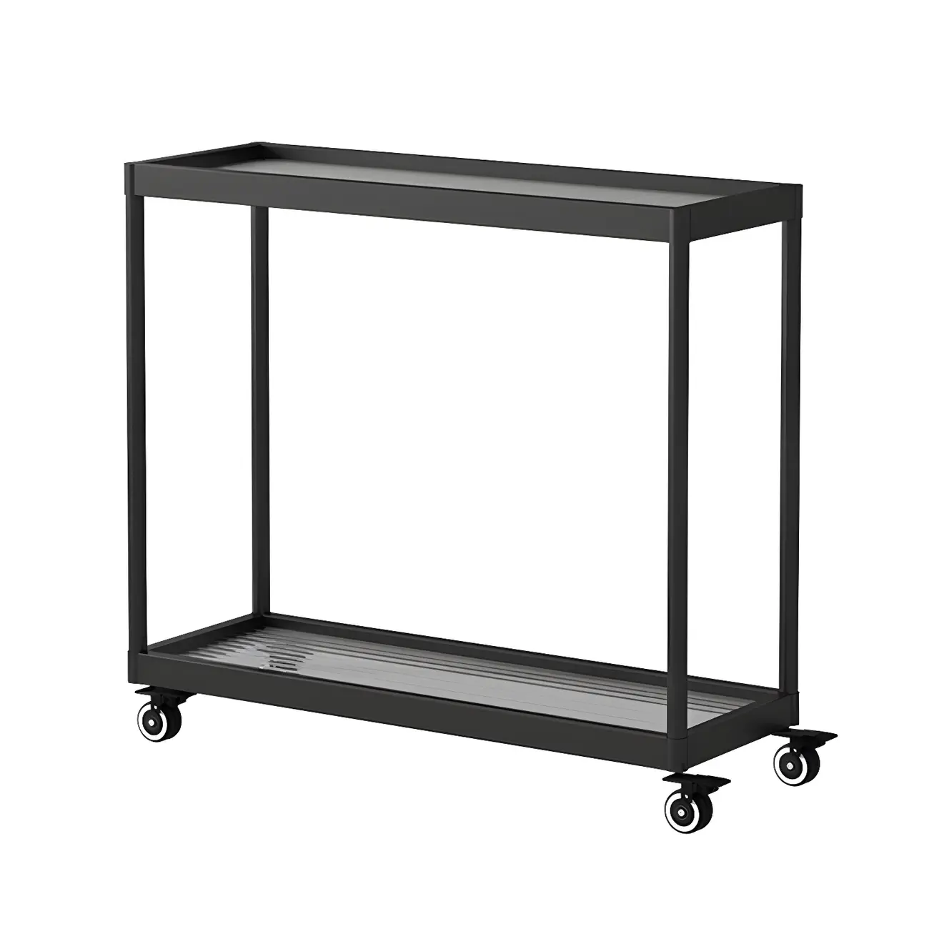 Gold Glass Rectangular Top Shelf Side Table on Wheels Image - 34 | homeyfad