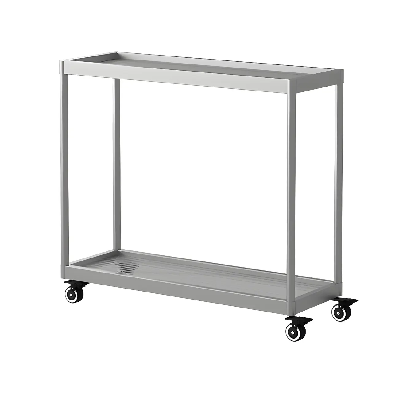 Gold Glass Rectangular Top Shelf Side Table on Wheels Image - 37 | homeyfad