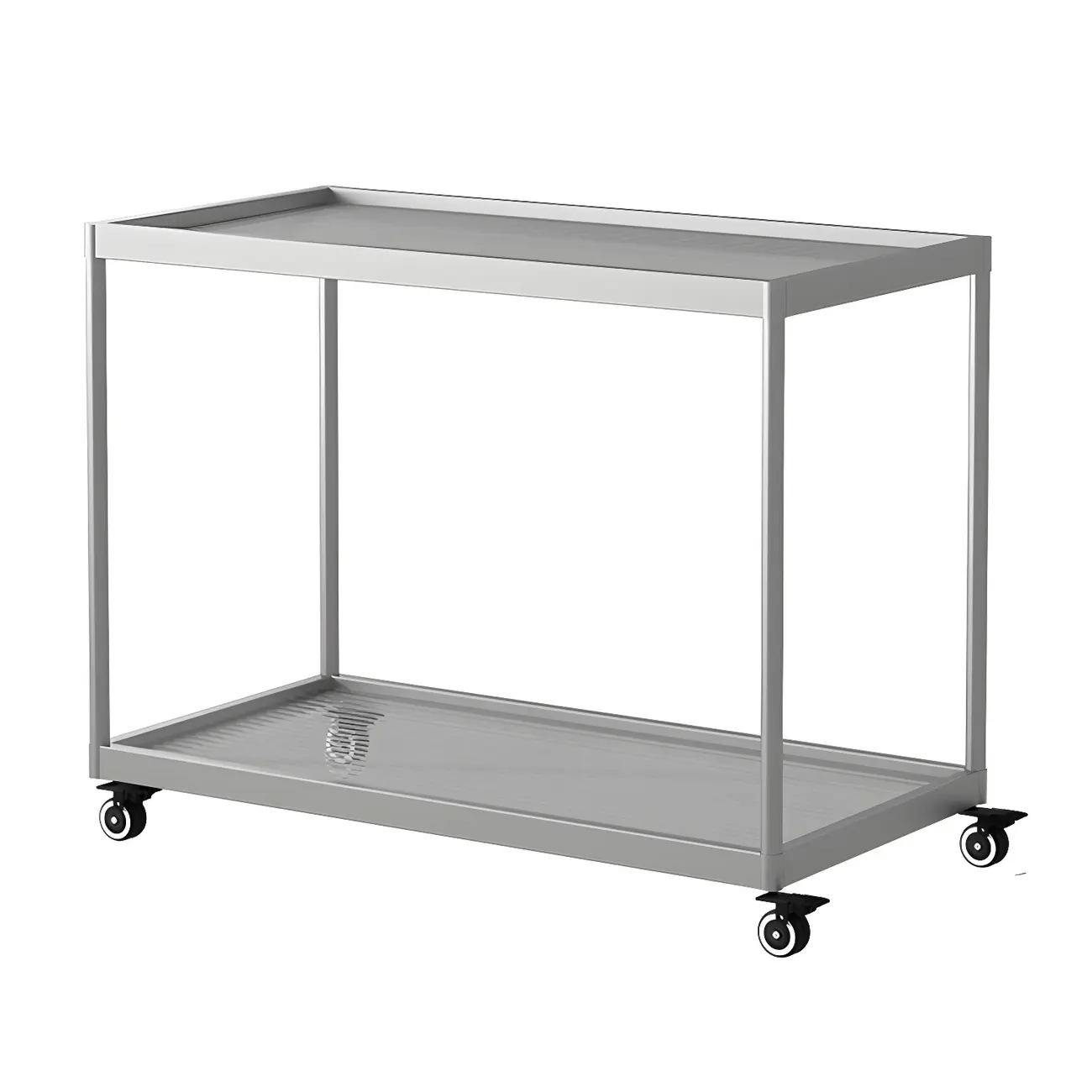 Gold Glass Rectangular Top Shelf Side Table on Wheels Image - 39 | homeyfad