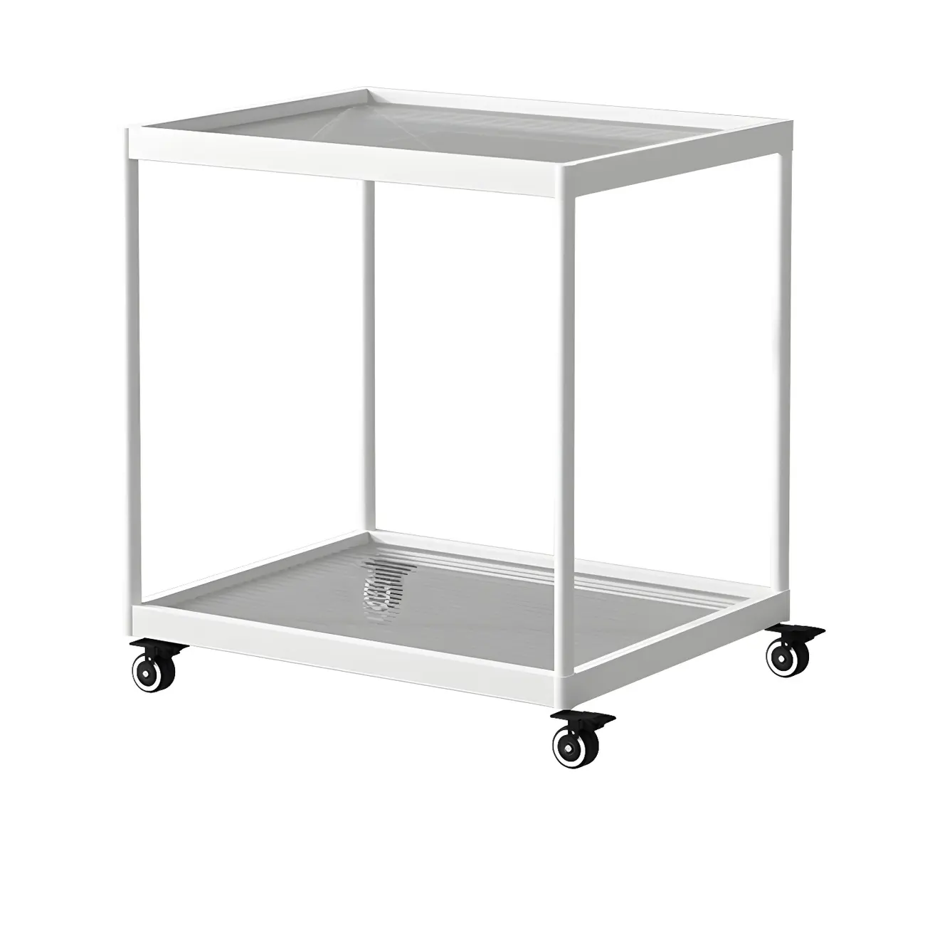 Gold Glass Rectangular Top Shelf Side Table on Wheels Image - 41 | homeyfad