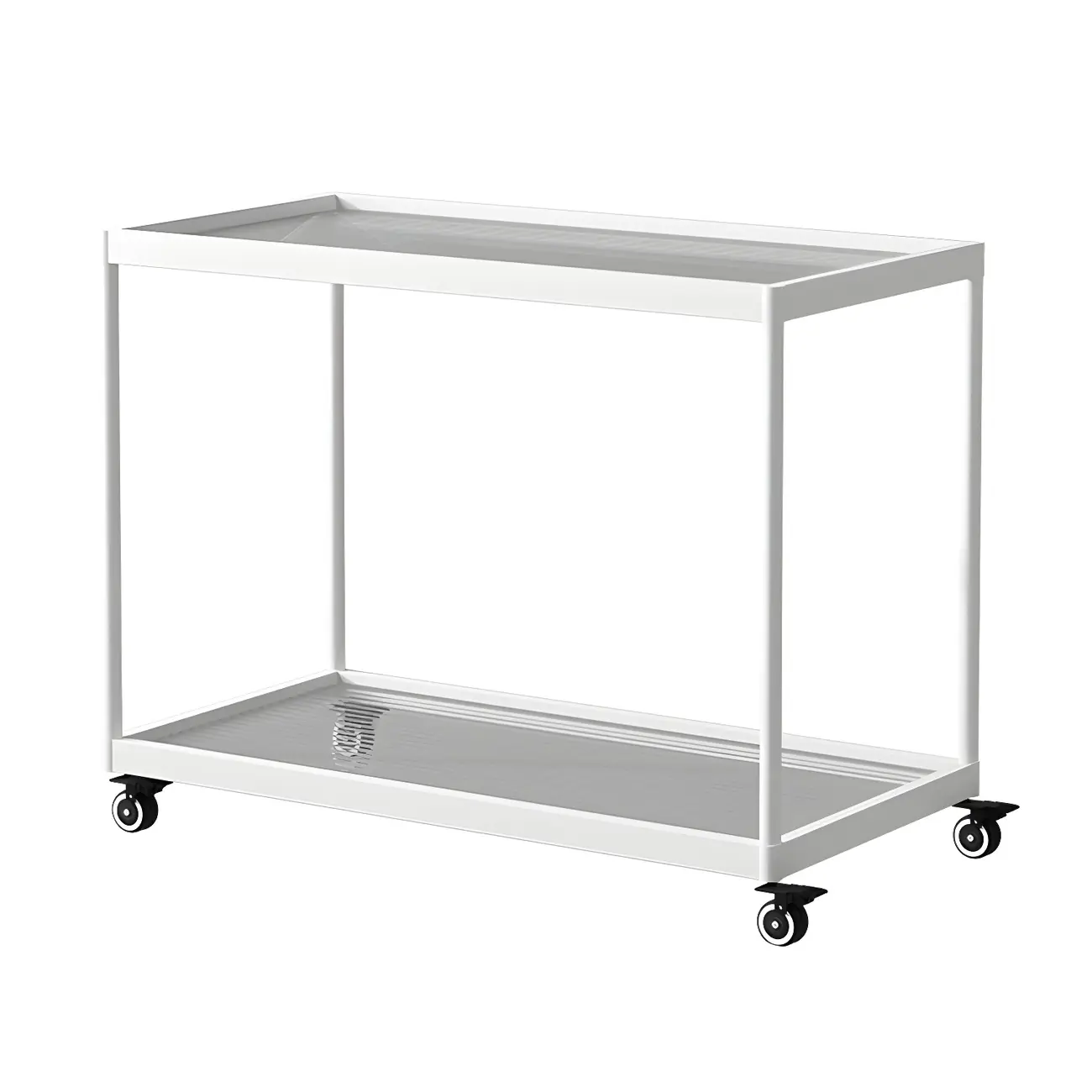 Gold Glass Rectangular Top Shelf Side Table on Wheels Image - 42 | homeyfad