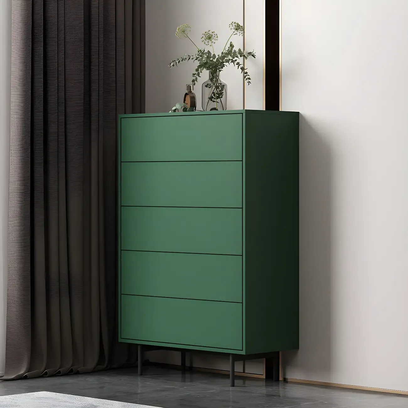 Traditional Wooden Dresser Chest in 6 Colors for Bedroom Image - 1