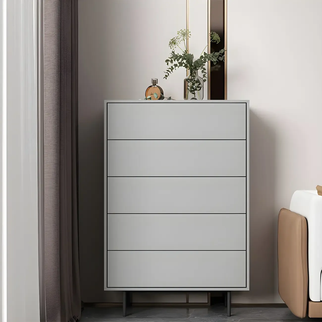 Traditional Wooden Dresser Chest in 6 Colors for Bedroom Image - 7
