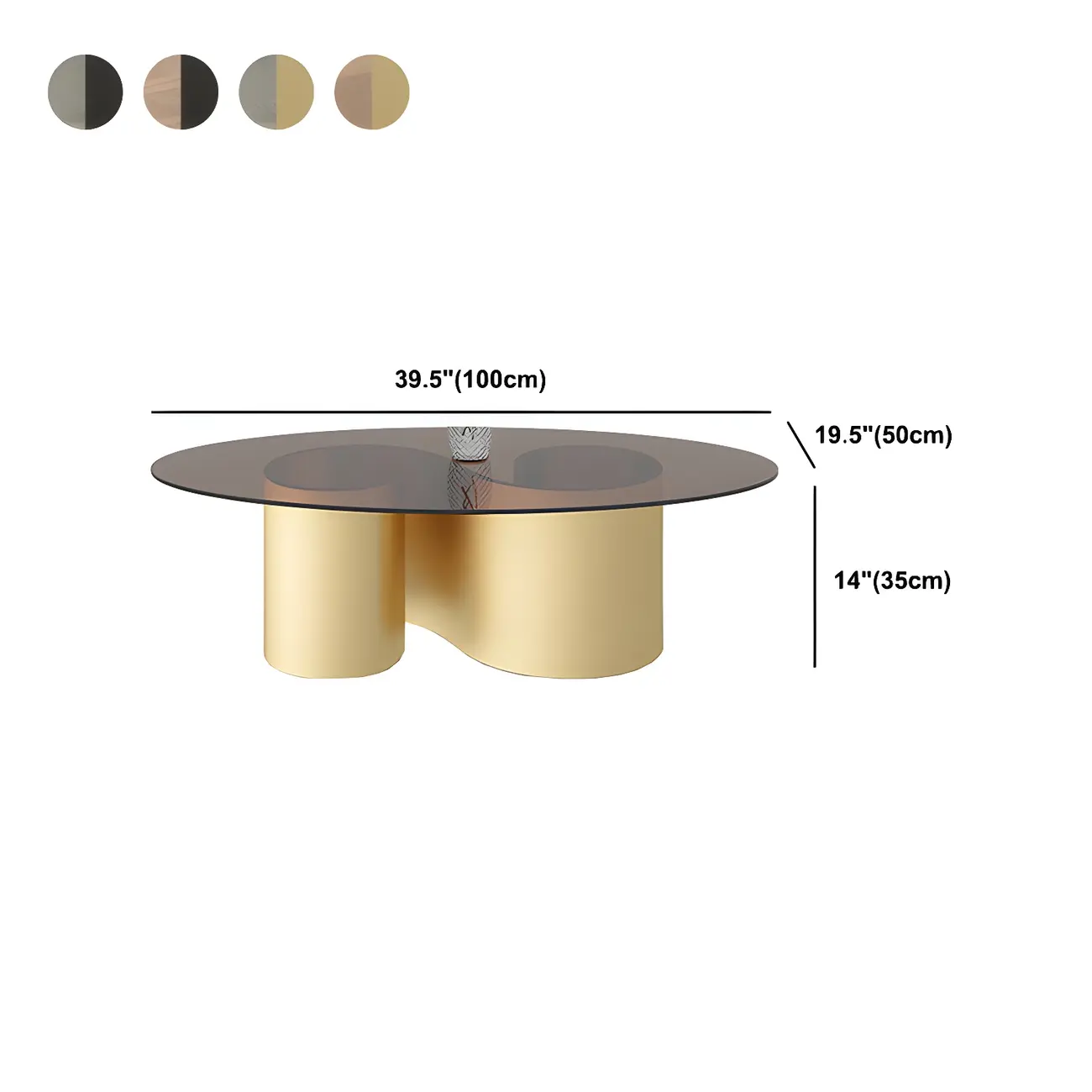 Modern Oval Glass Top Metal Base Coffee Table #size | homeyfad