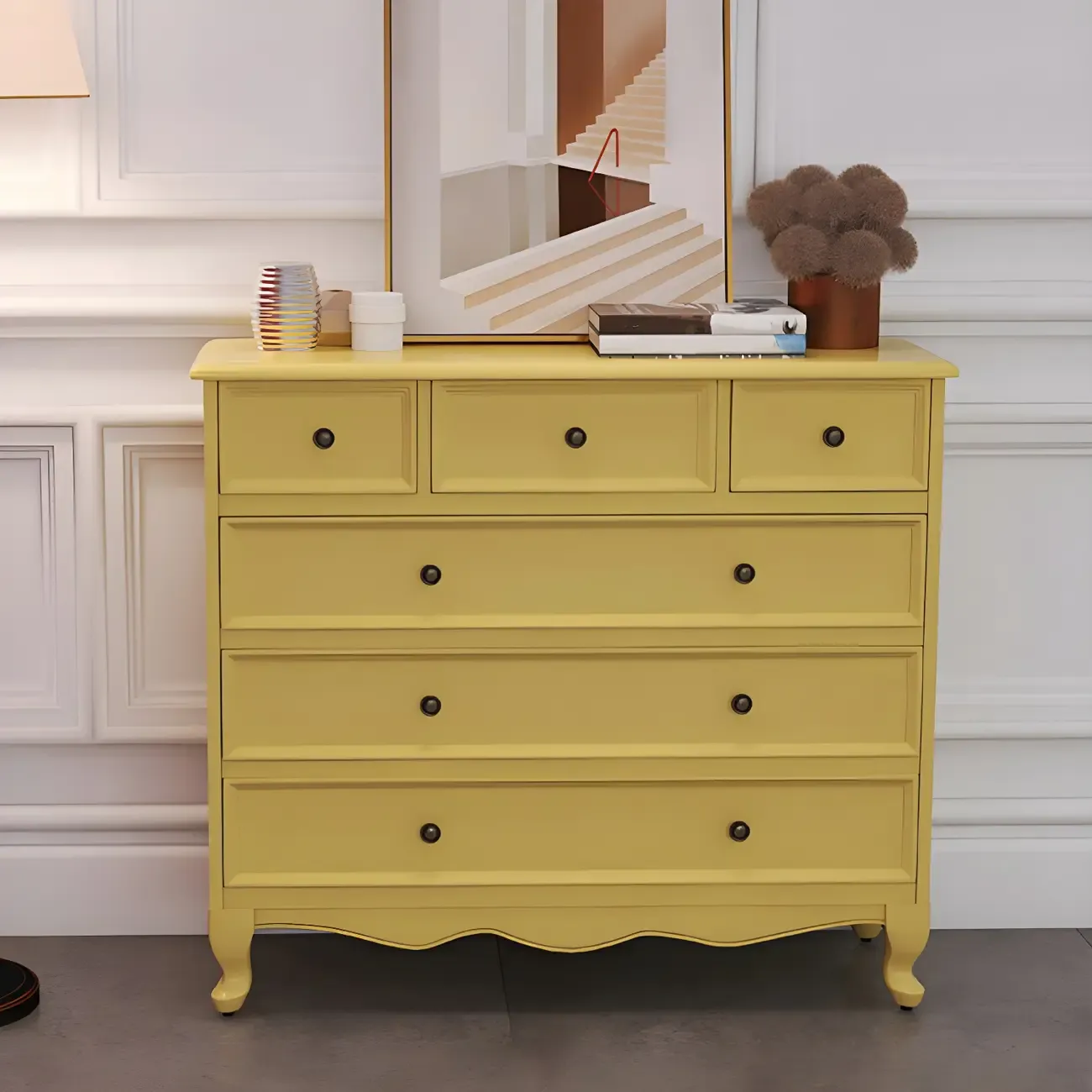 Traditional Yellow Wooden Dressers & Chests with Drawers Image - 3