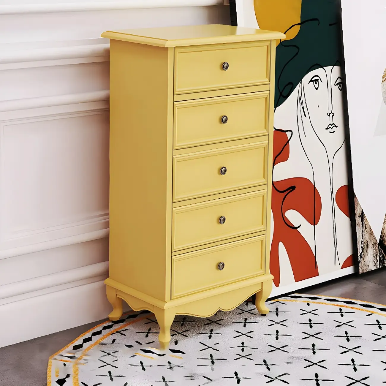 Traditional Yellow Wooden Dressers & Chests with Drawers Image - 4