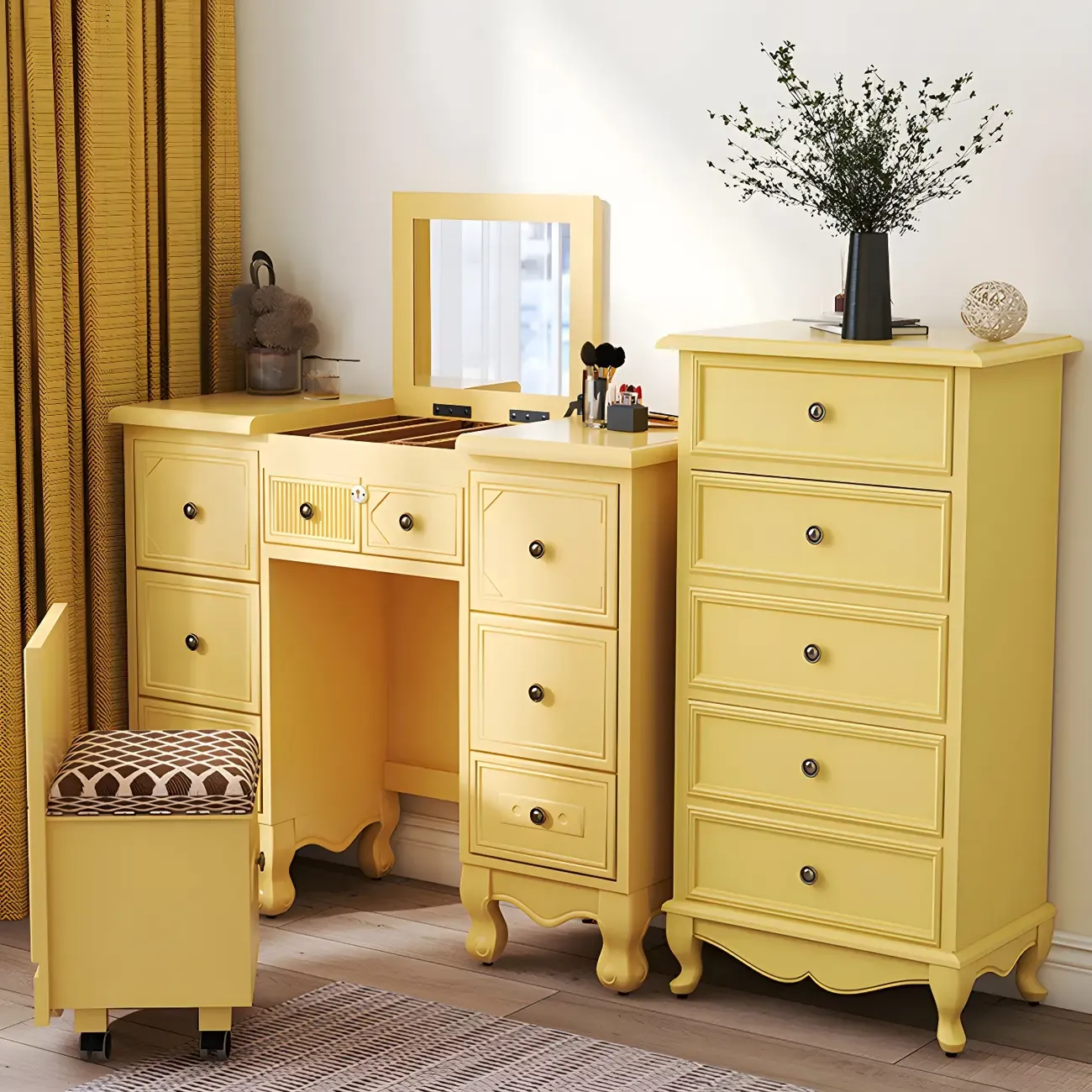 Traditional Yellow Wooden Dressers & Chests with Drawers Image - 1