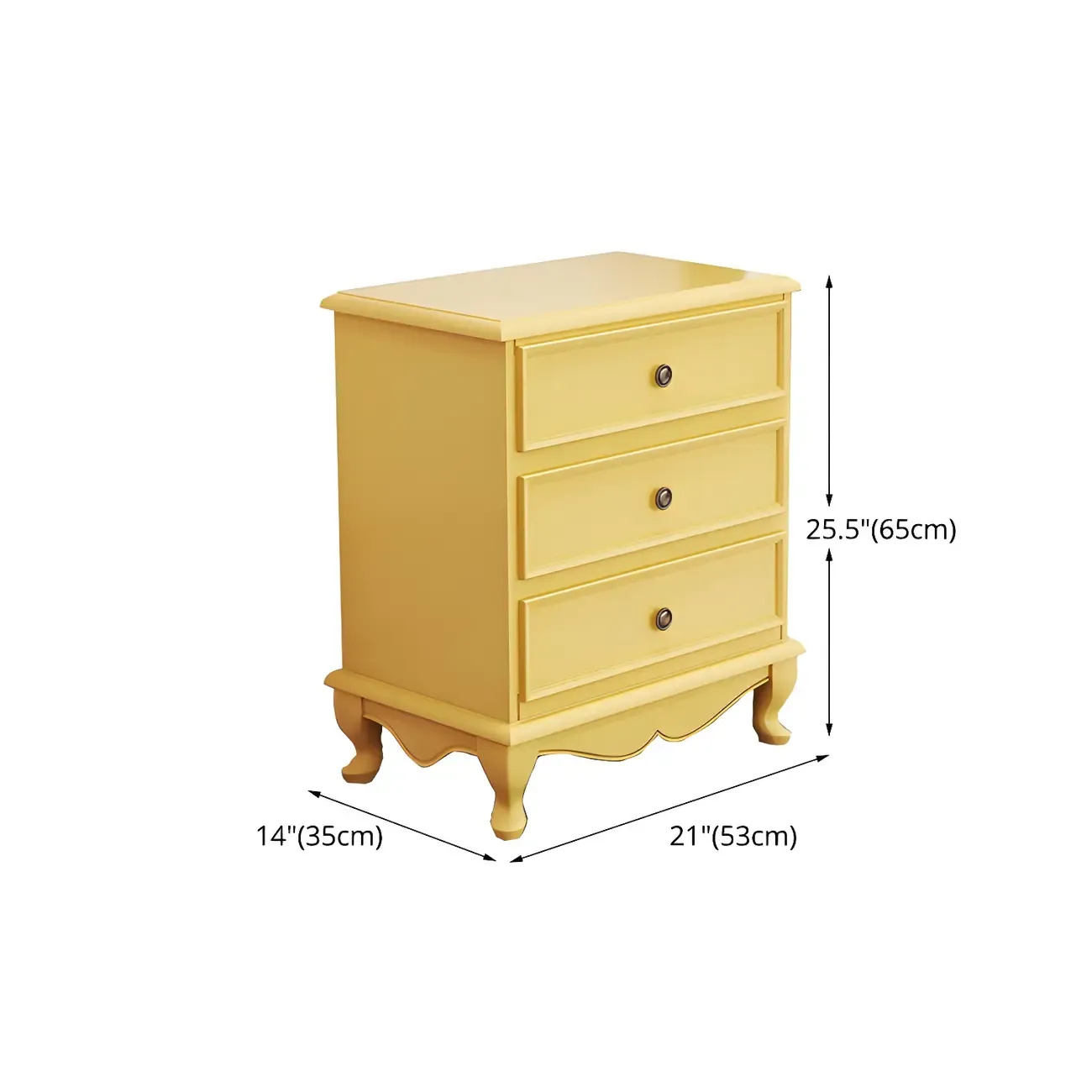 Traditional Yellow Wooden Dressers & Chests with Drawers #size