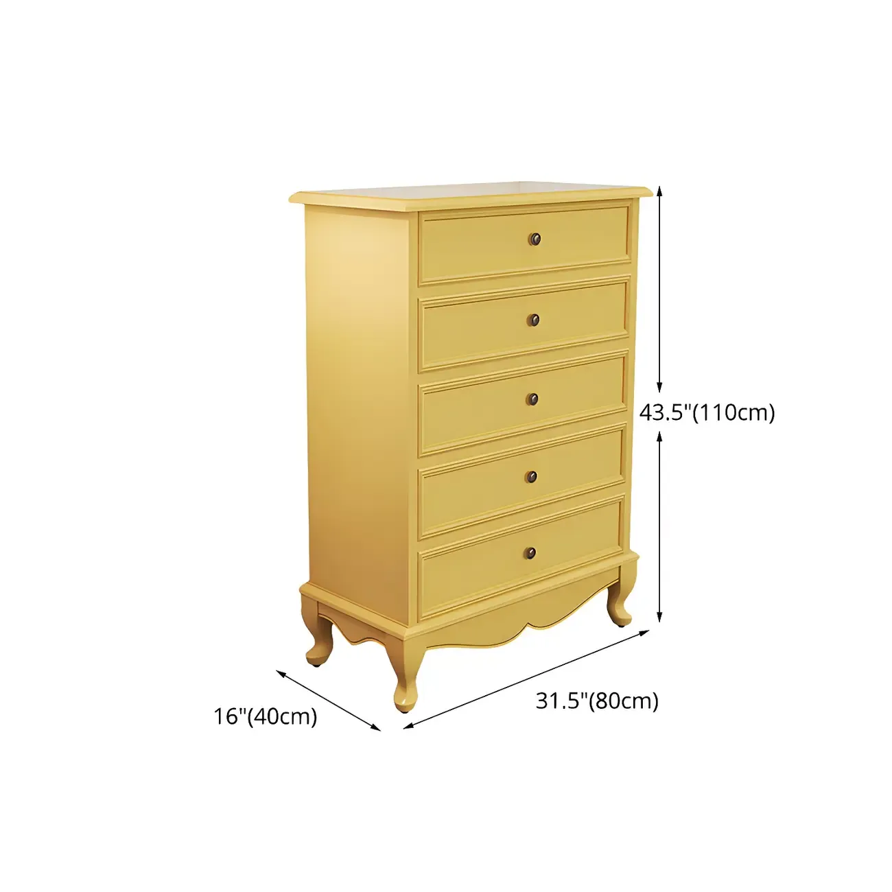 Traditional Yellow Wooden Dressers & Chests with Drawers Image - 16