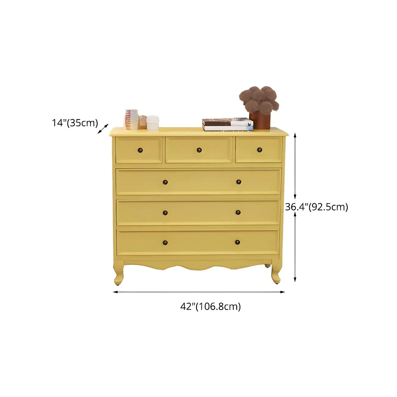 Traditional Yellow Wooden Dressers & Chests with Drawers Image - 17