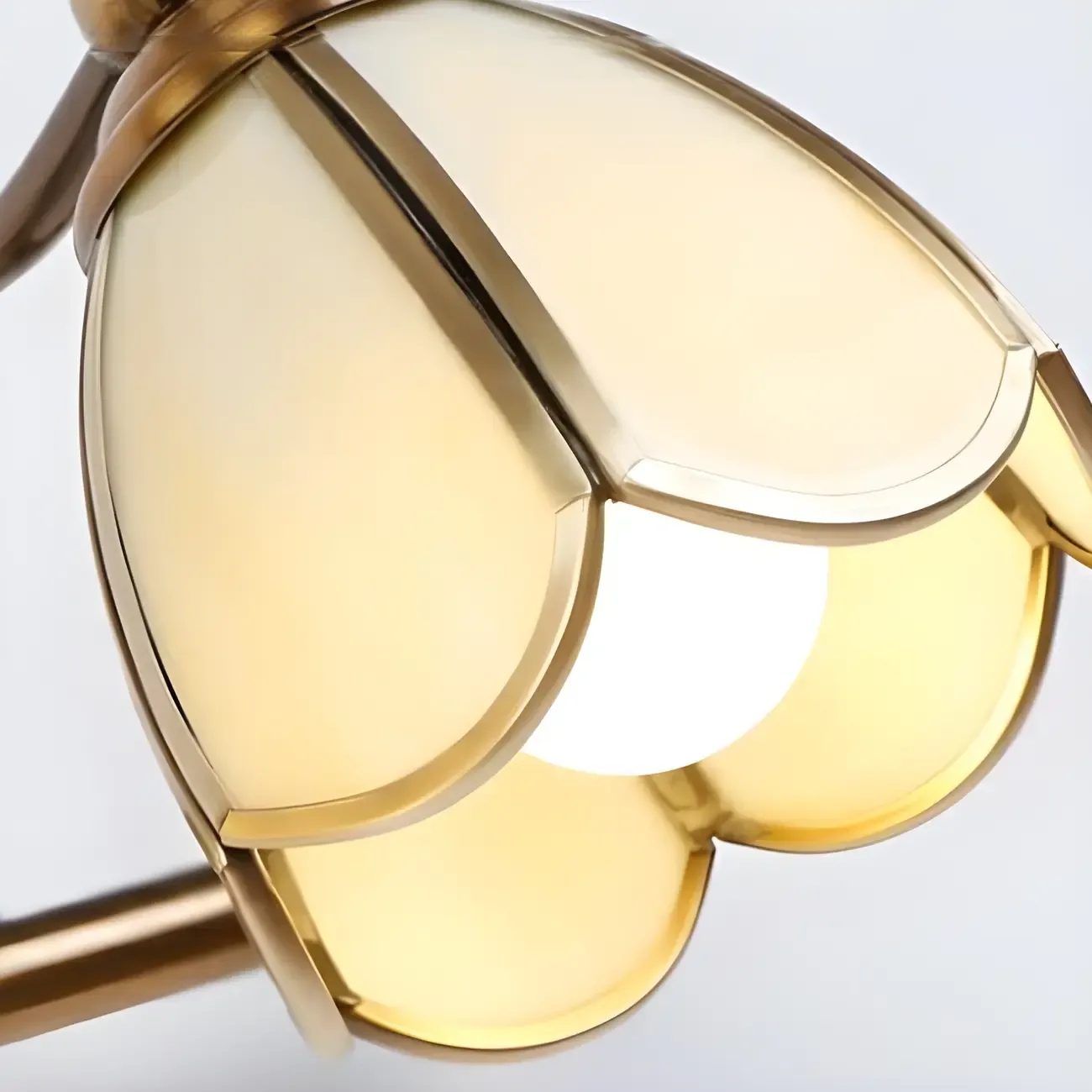 Vintage Brass 3-Light Floral Vanity Mirror Lamp Image - 6