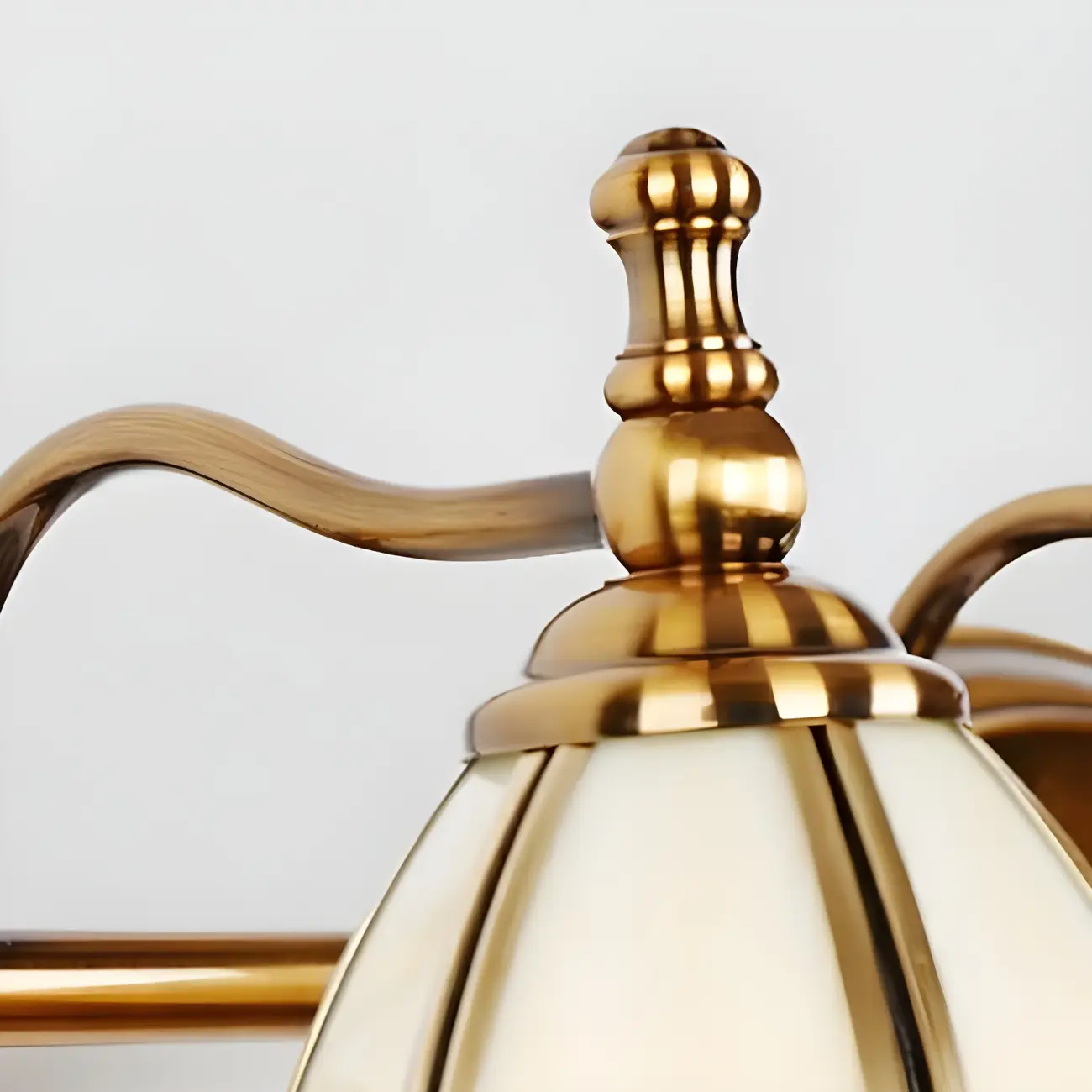 Vintage Brass 3-Light Floral Vanity Mirror Lamp Image - 16 | homeyfad