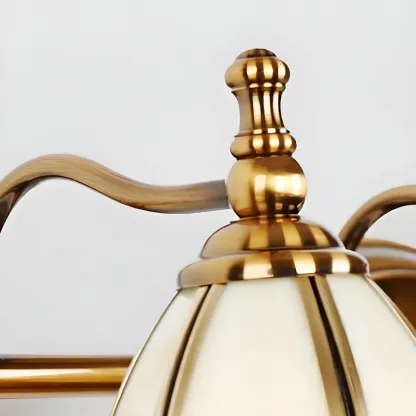 Vintage Brass 3-Light Floral Vanity Mirror Lamp Image - 16