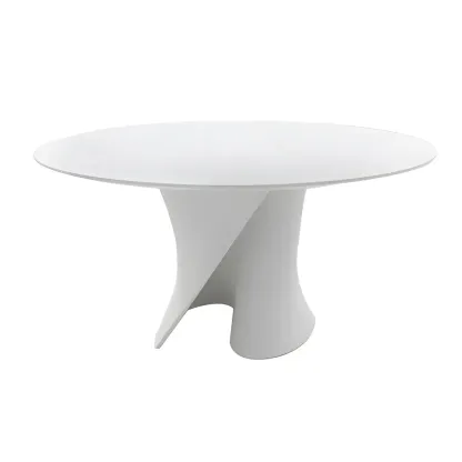 Solid Color Abstract Modern Round Wood Coffee Table Image - 7