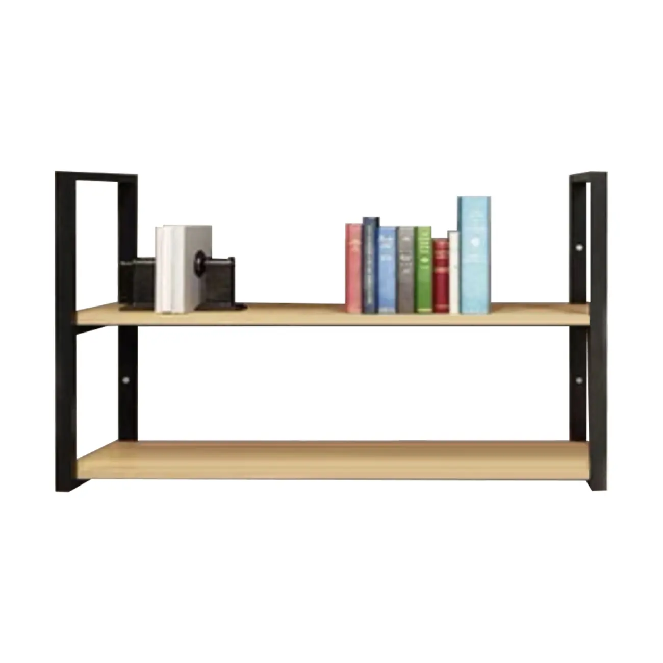 Industrial Wall-Mounted 3-Tier Wood Display Shelf Image - 3 | homeyfad