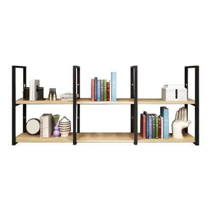 Industrial Wall-Mounted 3-Tier Wood Display Shelf Image - 7