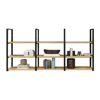 Industrial Wall-Mounted 3-Tier Wood Display Shelf Image - 13