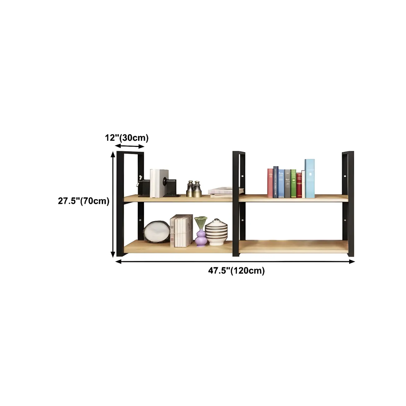 Industrial Wall-Mounted 3-Tier Wood Display Shelf Image - 20 | homeyfad