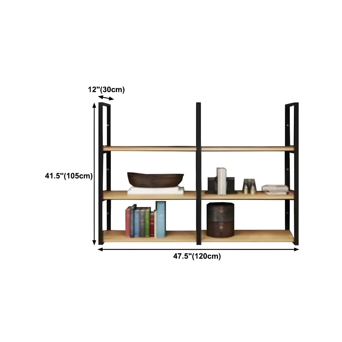 Industrial Wall-Mounted 3-Tier Wood Display Shelf Image - 25 | homeyfad