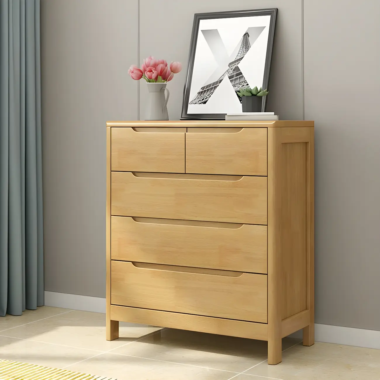 Stylish Light Blue Wooden Double Dresser with Drawers Image - 19 | homeyfad