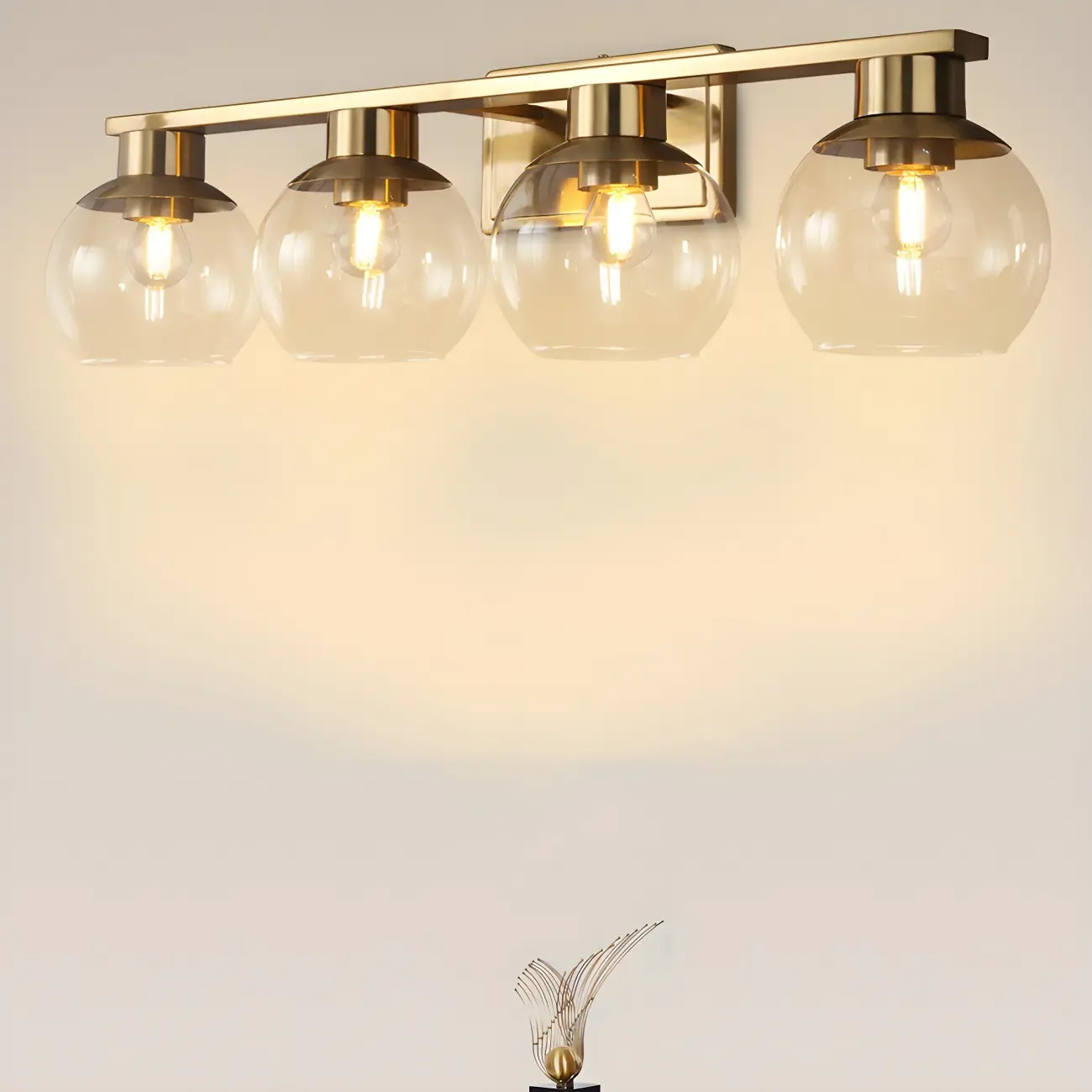 Modern Gold Globe Multi Light for Bathroom Vanity Image - 6
