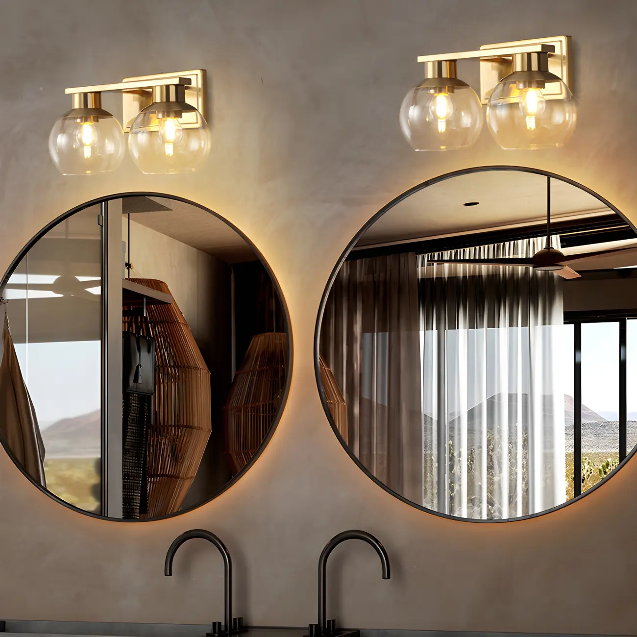 Modern Gold Globe Multi Light for Bathroom Vanity Image - 3 | homeyfad