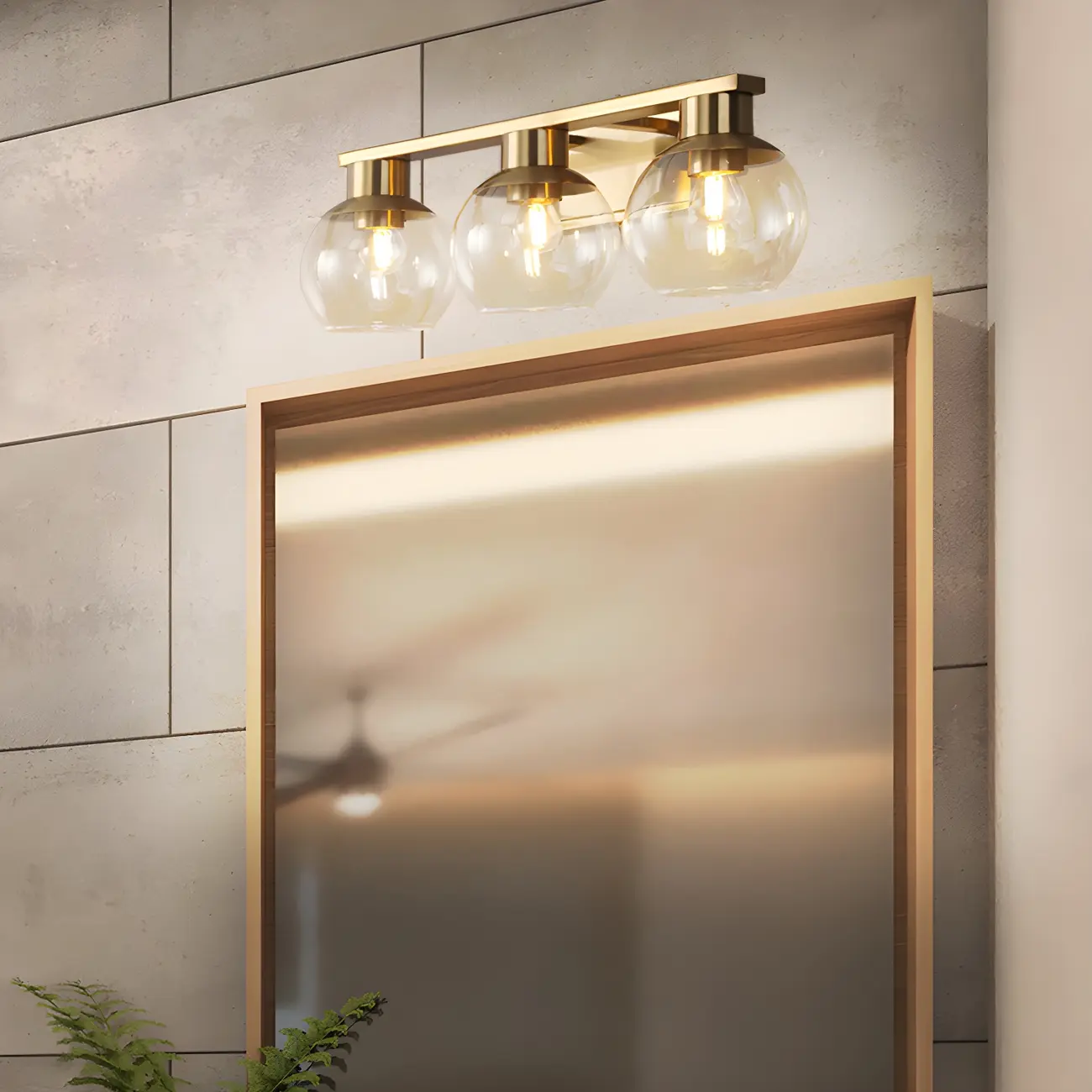 Modern Gold Globe Multi Light for Bathroom Vanity Image - 2 | homeyfad