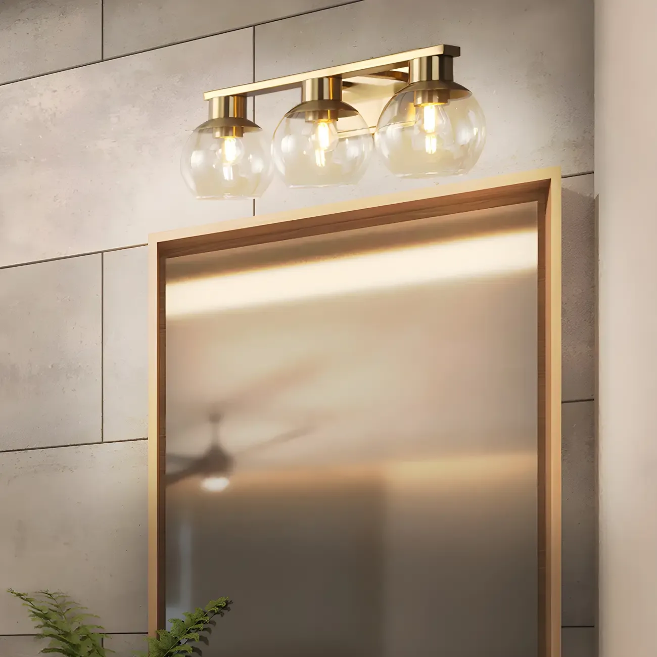 Modern Gold Globe Multi Light for Bathroom Vanity Image - 2