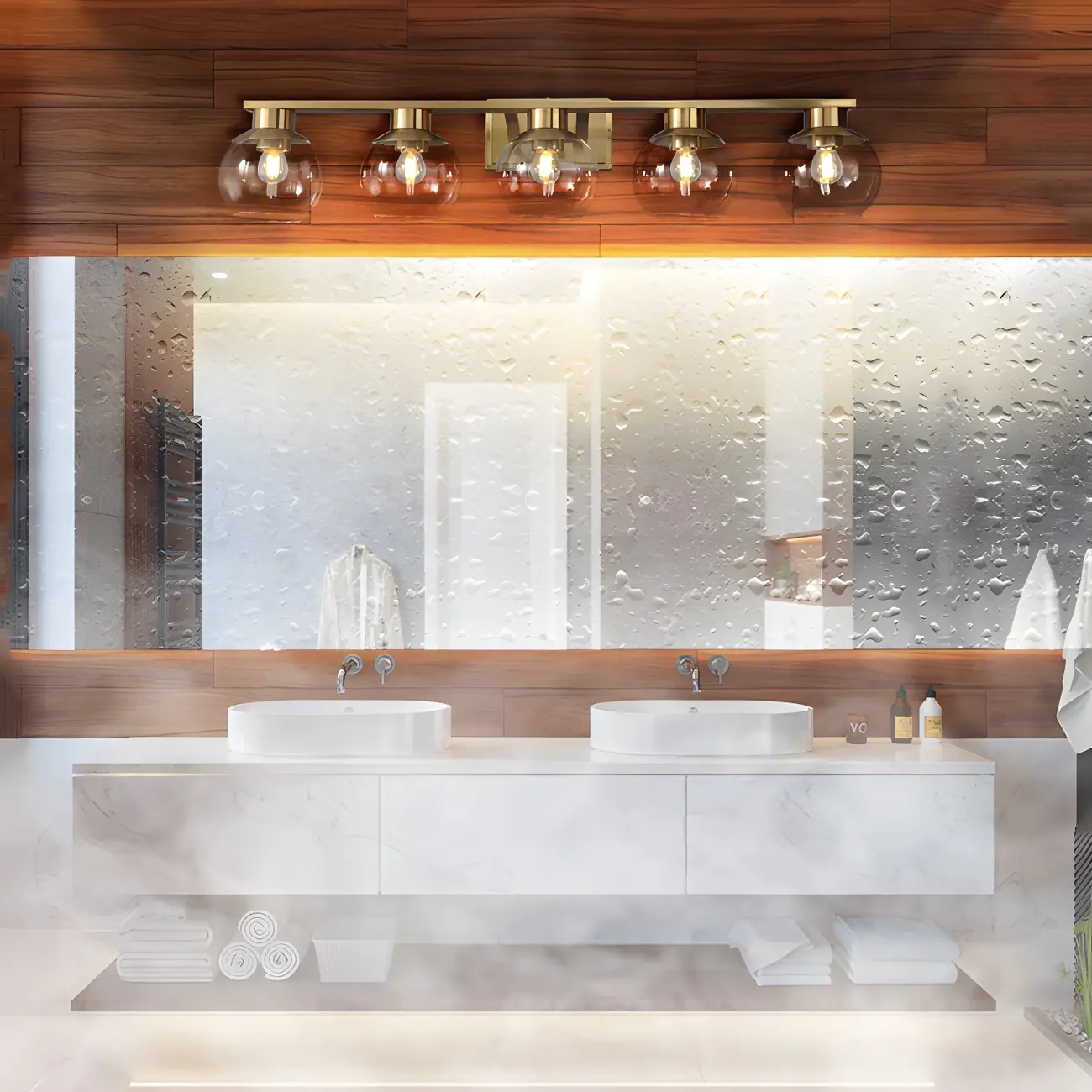 Modern Gold Globe Multi Light for Bathroom Vanity Image - 5 | homeyfad