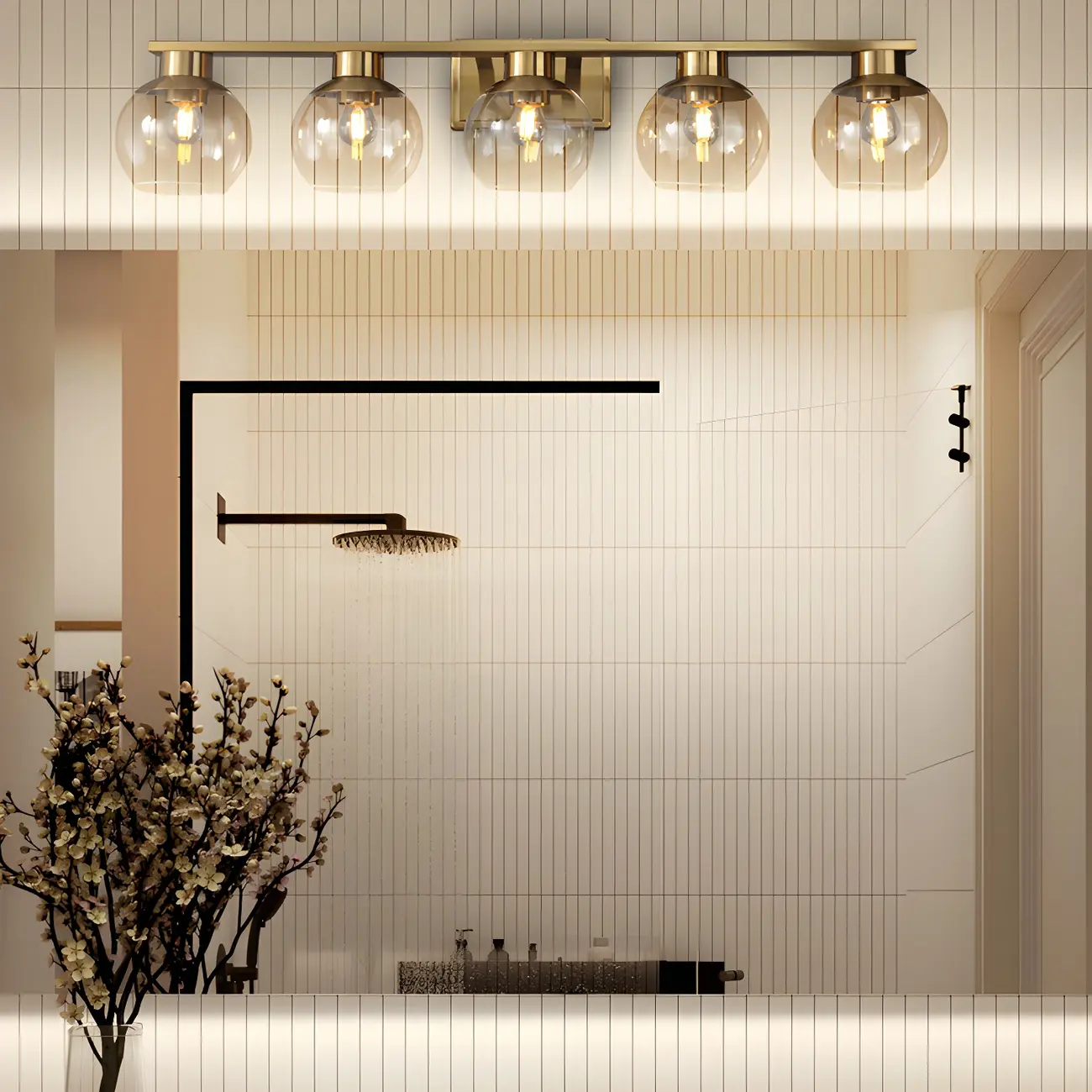 Modern Gold Globe Multi Light for Bathroom Vanity Image - 4 | homeyfad