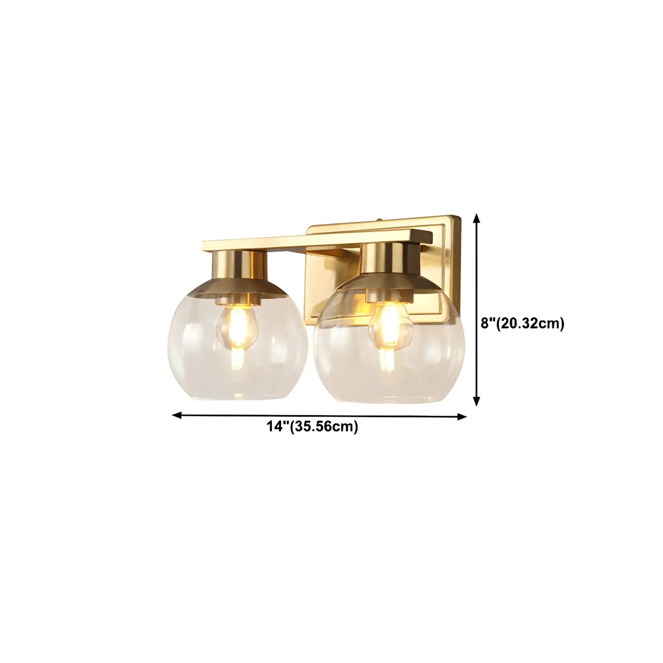 Modern Gold Globe Multi Light for Bathroom Vanity #size