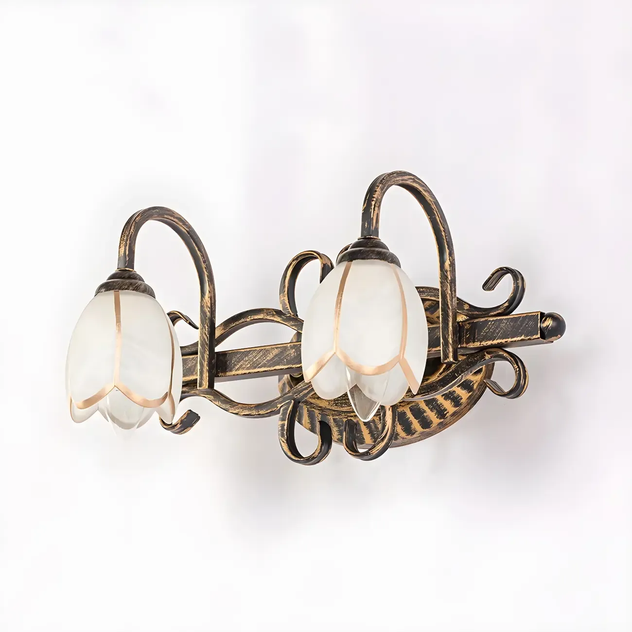 Antique Brass Flower Vanity Light for Bathroom Image - 5